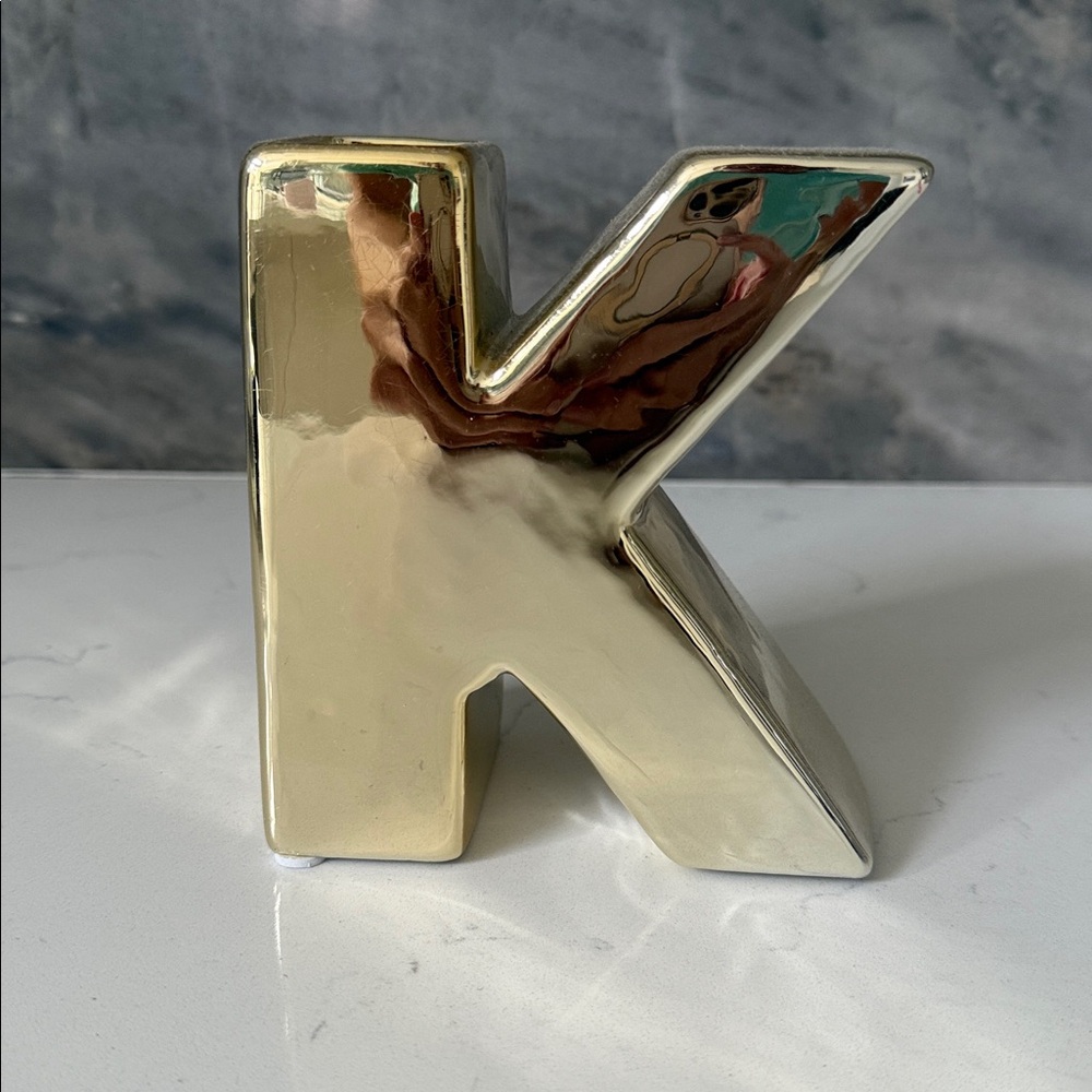 Gold Letter K Decor. Use for pens,pencils or kitchen utensils